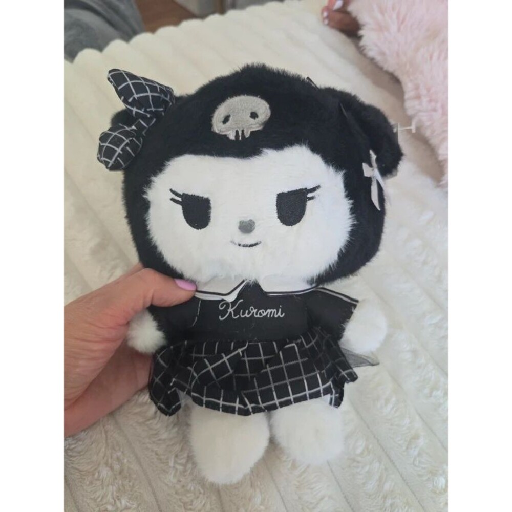 Kuromi plush doll with black outfit